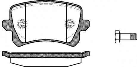 Гальмівні колодки зад. Caddy III/Golf V/Audi A4 03- WOKING P12423.00 (фото 1)