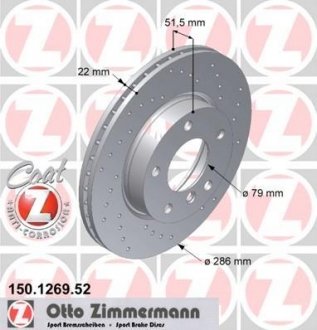 BMW диск гальмівний SPORT Z ZIMMERMANN 150126952 (фото 1)