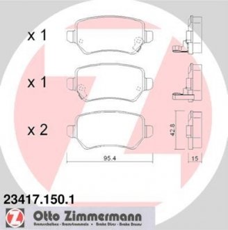 Комплект гальмівних колодок ZIMMERMANN 23417.150.1 (фото 1)