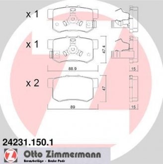 Комплект гальмівних колодок ZIMMERMANN 24231.150.1