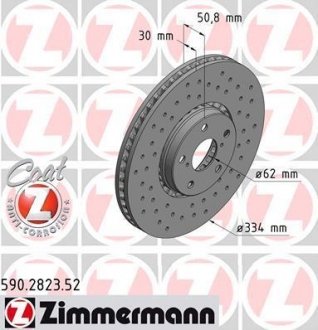 TOYOTA / LEXUS диск гальмівний SPORT Z правий ZIMMERMANN 590282352 (фото 1)