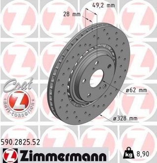 Диск гальмівний ZIMMERMANN 590.2825.52